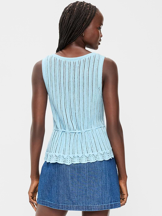 Old Navy Seaside Cotton Pointelle Peplum Tank Top — photo 3
