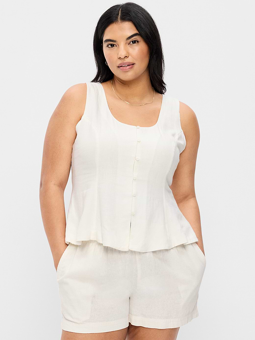 Old Navy Button-Down Linen Blend Top — photo 6