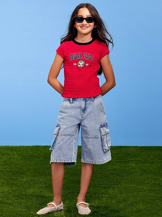 Old Navy FIFA World Cup 26™ Brazil Smocked Graphic T-Shirt for Girls — photo 1