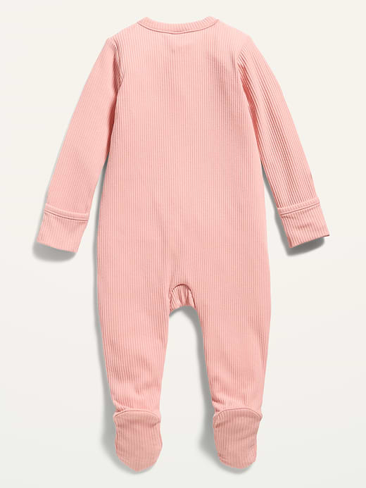 Old Navy Ribbed 2-Way-Zip Sleep & Play Footed One-Piece for Baby — photo 3