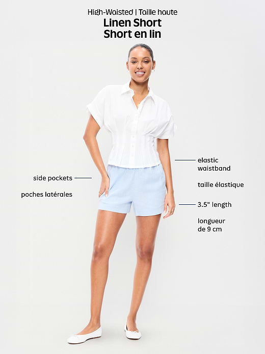 Old Navy High-Waisted Beach Linen Pull-On Shorts — photo 10