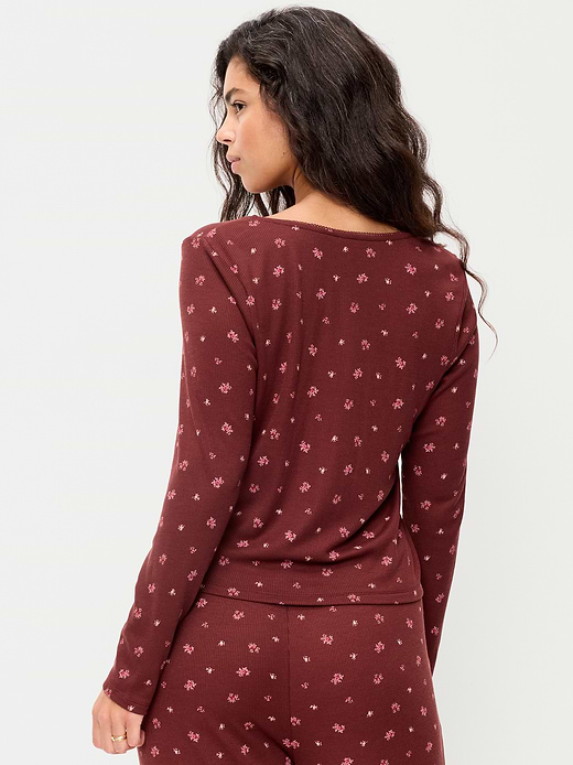 Old Navy Waffle-Textured Long-Sleeve Pajama Top — photo 8