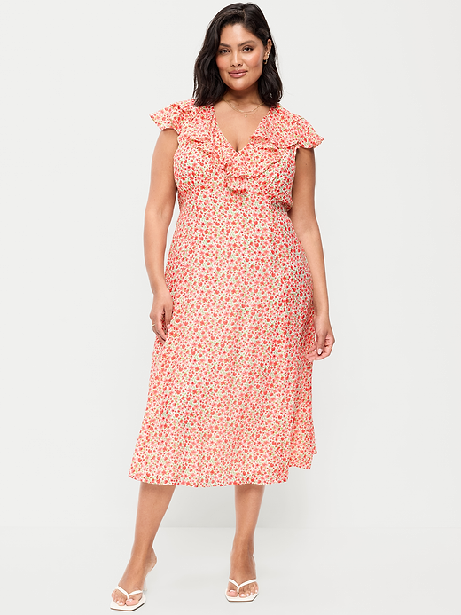 Old Navy Ruffle-Sleeve Fit & Flare Midi Dress — photo 8