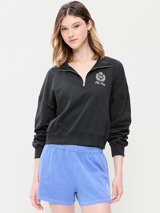 Old Navy SoComfy Terry Oversized Logo Half-Zip Sweatshirt — photo 1