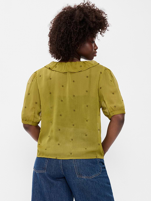 Old Navy Ruffle Collar Tie-Front Top — photo 7