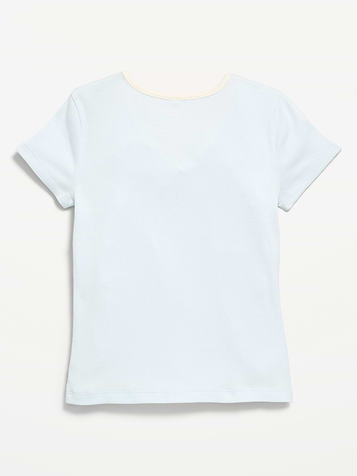 Old Navy Fitted Short-Sleeve Ribbed Bow Top for Girls — photo 4