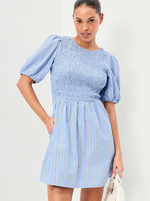 Old Navy Smocked Puff-Sleeve Flare Mini Dress — photo 4