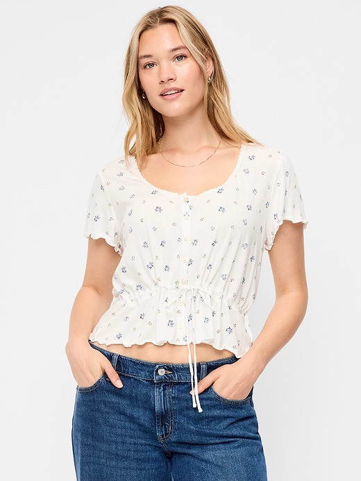 Old Navy Lace-Trim Button-Down Top — photo 6