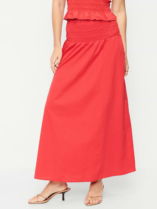Old Navy Twill Smocked-Waist Maxi Skirt — photo 3