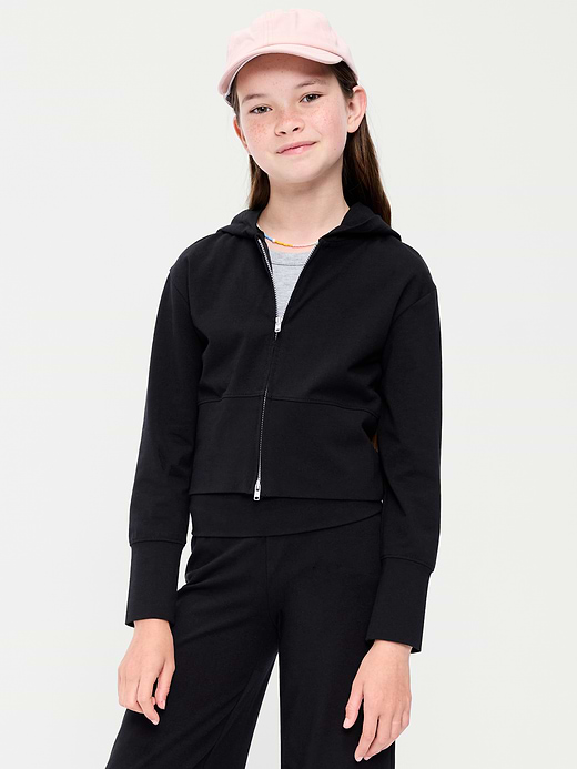 Old Navy Fitted Cropped 2-Way-Zip Hoodie for Girls — photo 1