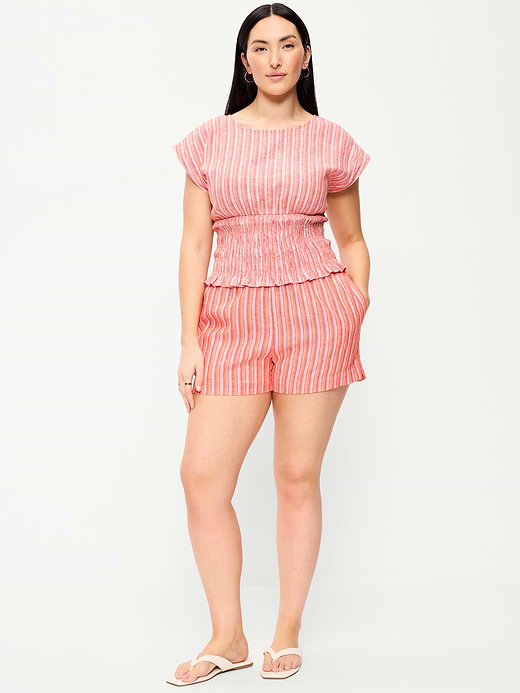 Old Navy High-Waisted Beach Linen Pull-On Shorts — photo 6