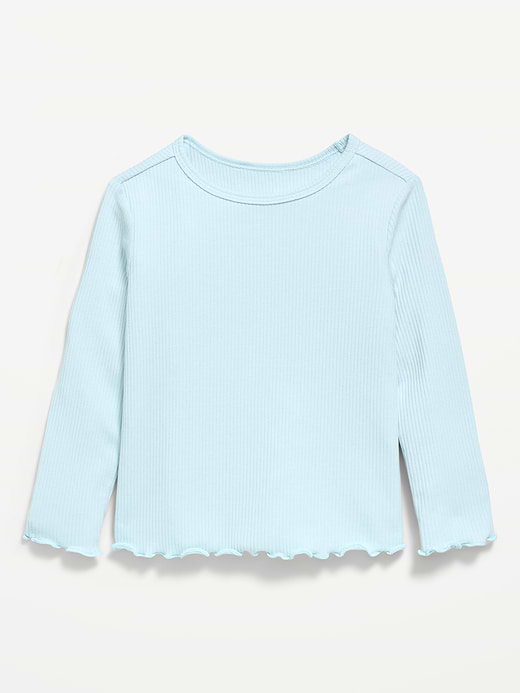 Old Navy Printed Fitted Long-Sleeve Ribbed T-Shirt for Toddler Girls — photo 1