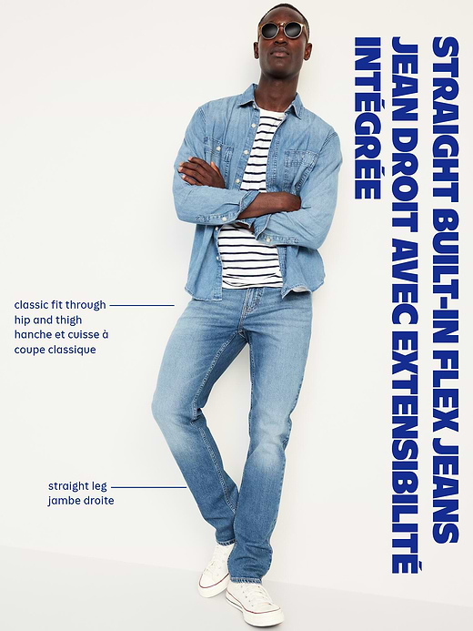 Old Navy Straight Built-In Flex Jeans — photo 6
