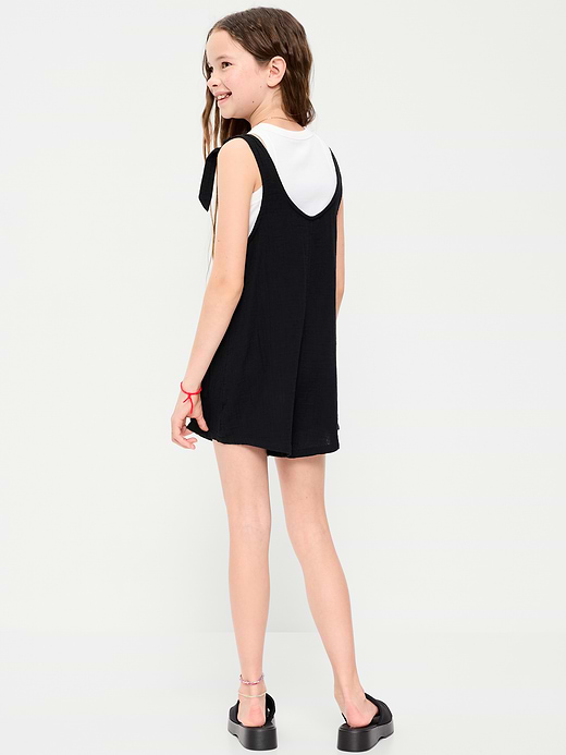 Old Navy Sleeveless Tie-Strap Double-Weave Romper for Girls — photo 3