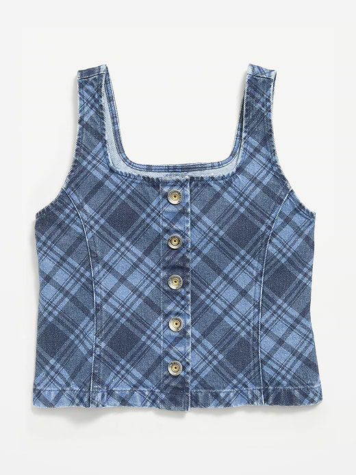 Old Navy Button-Front Denim Tank Top for Girls — photo 3