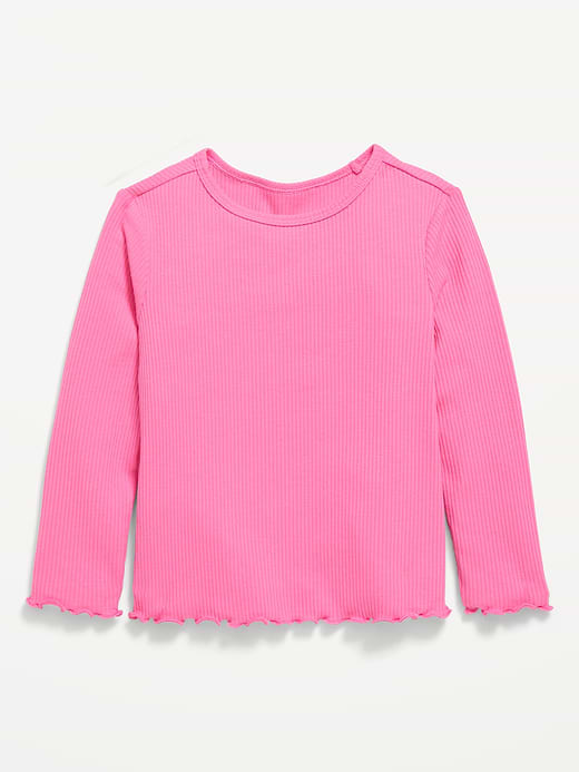 Old Navy Printed Fitted Long-Sleeve Ribbed T-Shirt for Toddler Girls — photo 1