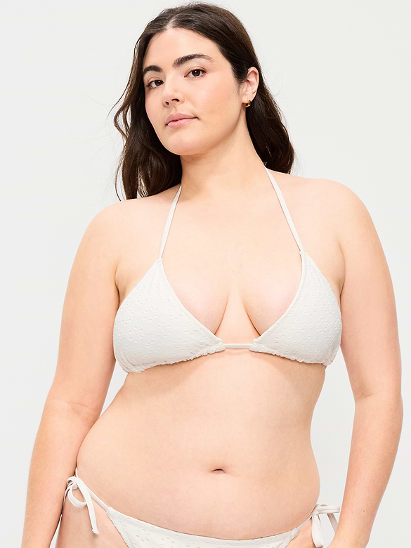 Old Navy Pique Triangle String Bikini Swim Top — photo 6