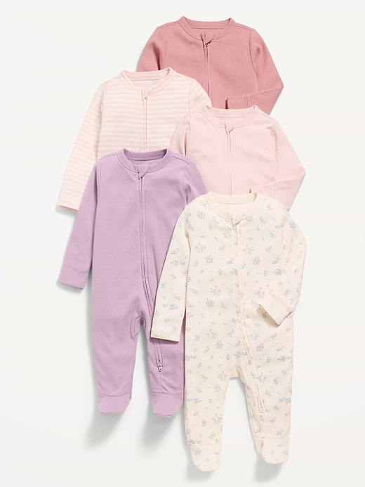 Old Navy 2-Way-Zip Sleep & Play Footed One-Piece 5-Pack for Baby — photo 1