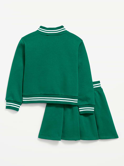 Old Navy Fleece Bomber Jacket and Pleated Skirt Set for Toddler Girls — photo 4