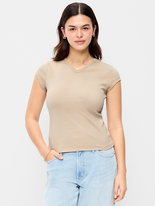 Old Navy Snug High V-Neck T-Shirt — photo 7
