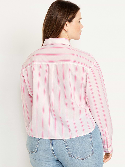 Old Navy Cropped Button-Down Striped Shirt — photo 9