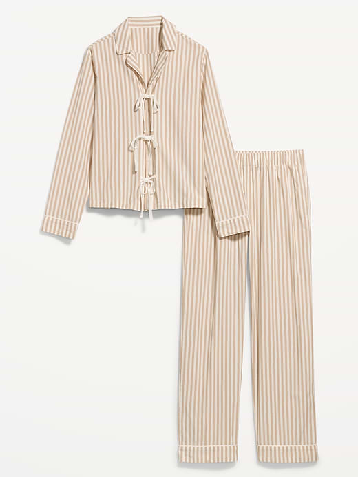 Old Navy Tie-Front Poplin Pajama Pant Set — photo 4