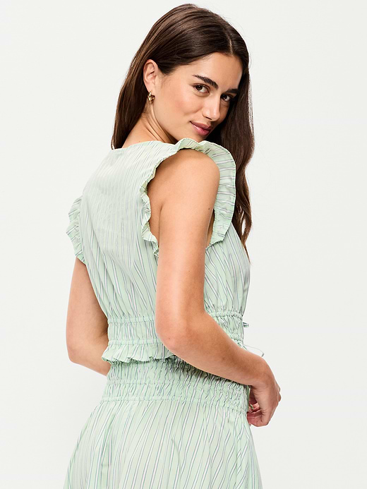 Old Navy Flutter-Sleeve Poplin Top — photo 3