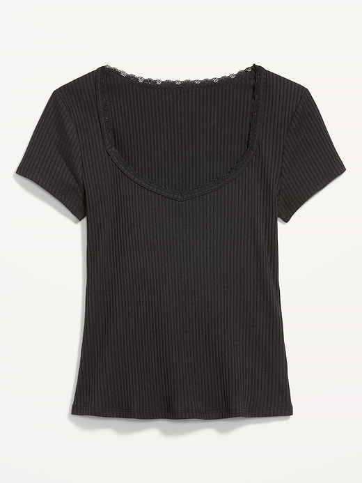 Old Navy Lace-Trim Sweetheart-Neck Ribbed Top — photo 6