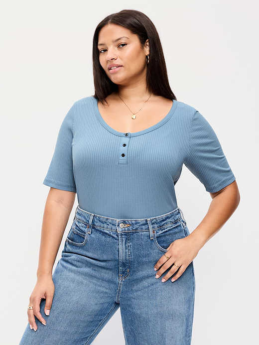 Old Navy Scoop-Neck Fitted Henley Top — photo 9