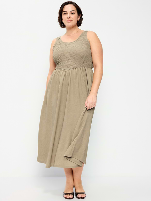 Old Navy Fit & Flare Lightweight Smocked-Bodice Midi Dress — photo 8