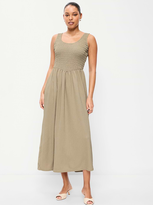 Old Navy Fit & Flare Lightweight Smocked-Bodice Midi Dress — photo 1