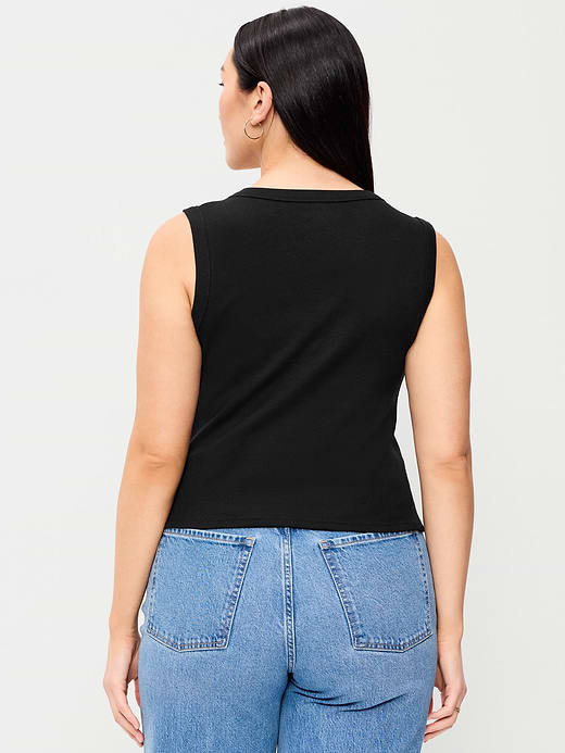Old Navy Snug Crop V-Neck Ribbed Tank Top — photo 7