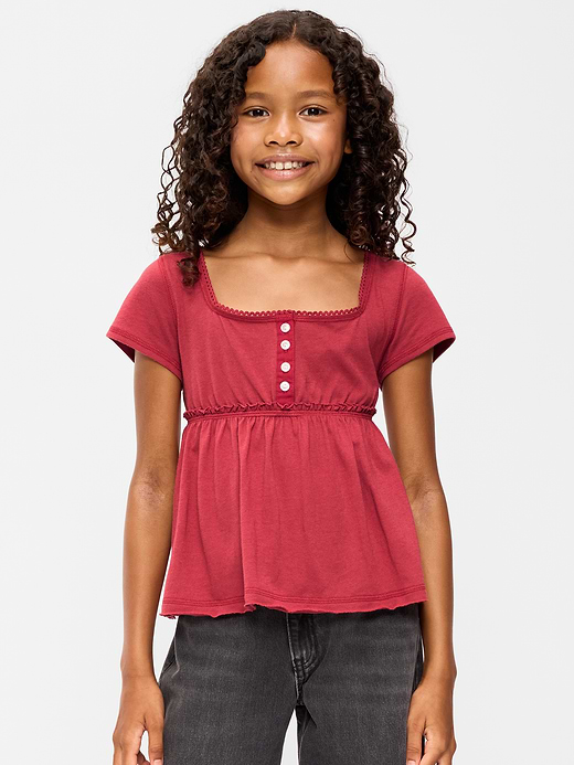 Old Navy Short-Sleeve Henley Top for Girls — photo 1
