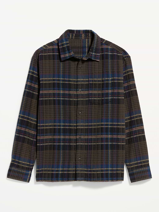 Old Navy Loose Fit Textured Plaid Pocket Shirt — photo 5