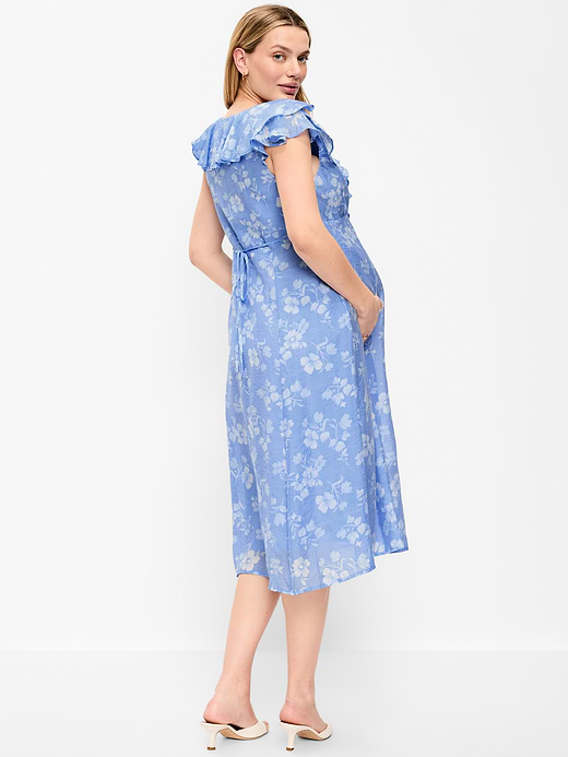 Old Navy Maternity Ruffle-Sleeve Midi Dress — photo 3
