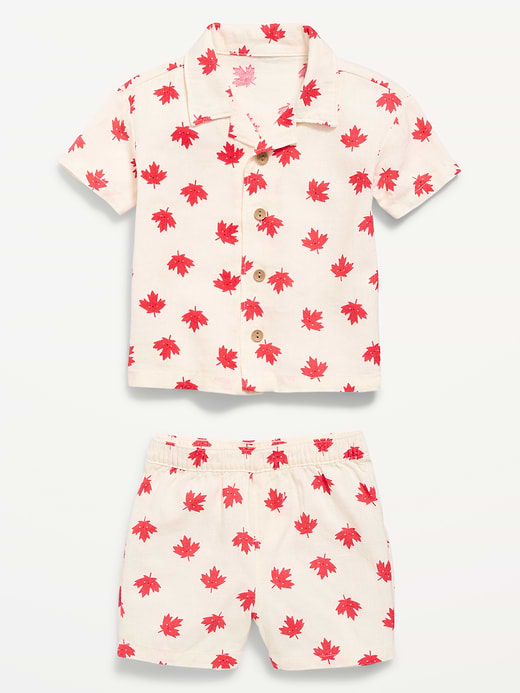 Old Navy Short-Sleeve Linen-Blend Shirt and Shorts Set for Baby — photo 3