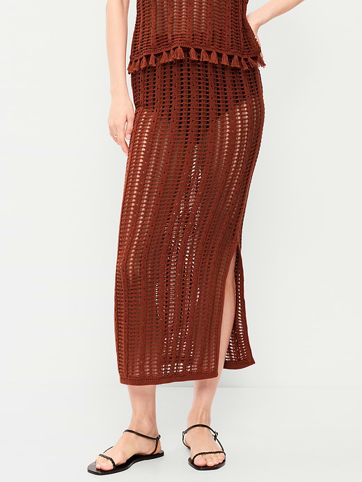 Old Navy Open-Weave Seaside Cotton Column Maxi Skirt — photo 3