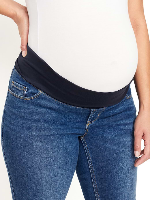 Old Navy Maternity Rollover-Panel 360° Stretch Super-Skinny Jeans — photo 6