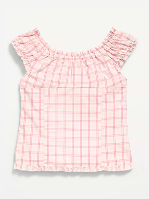 Old Navy Short-Sleeve Sweetheart-Neck Button-Front Top for Girls — photo 4