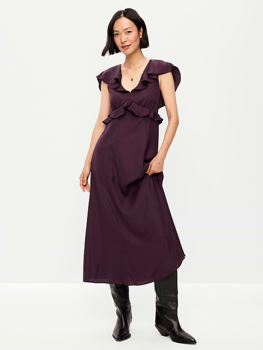 Old Navy Flutter-Sleeve Crepe Maxi Dress — photo 1