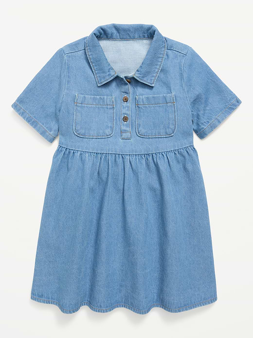 Old Navy Short-Sleeve Denim Shirt Dress for Toddler Girls — photo 3