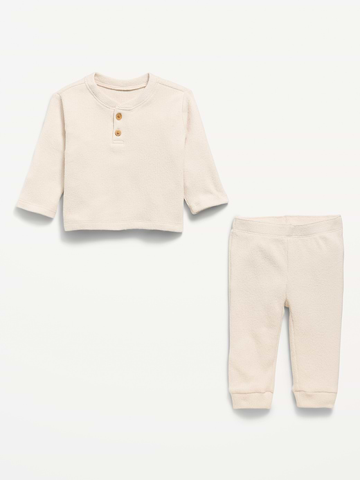 Old Navy Long-Sleeve Waffle-Knit Henley Top and Pants Set for Baby — photo 5
