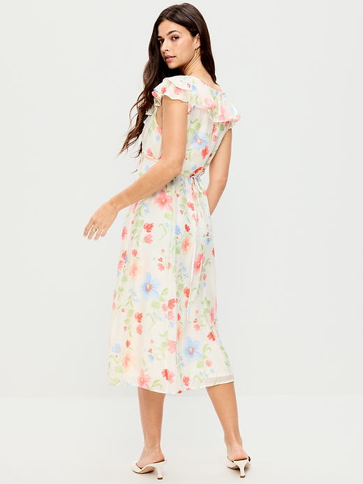 Old Navy Ruffle-Sleeve Fit & Flare Midi Dress — photo 3