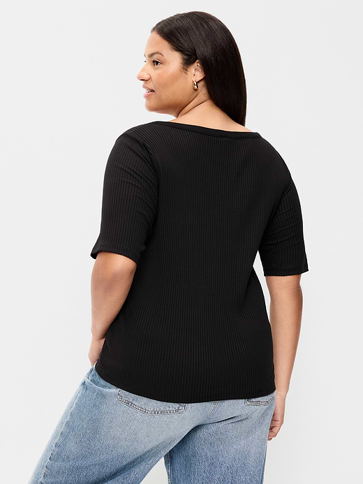 Old Navy Scoop-Neck Fitted Henley Top — photo 10