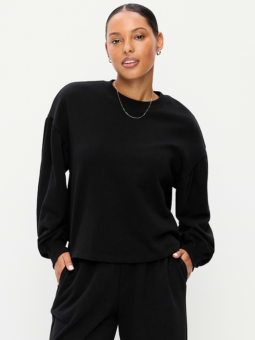 Old Navy SoComfy Oversized Puff-Sleeve Cropped Sweatshirt — photo 1
