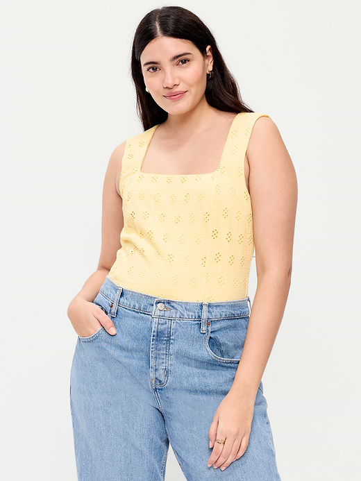 Old Navy Seamed-Bodice Eyelet Tank Top — photo 7