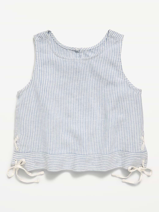 Old Navy Sleeveless Lace-Trim Chambray Top for Girls — photo 3