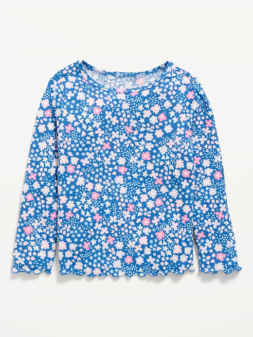 Old Navy Printed Fitted Long-Sleeve Ribbed T-Shirt for Toddler Girls — photo 1