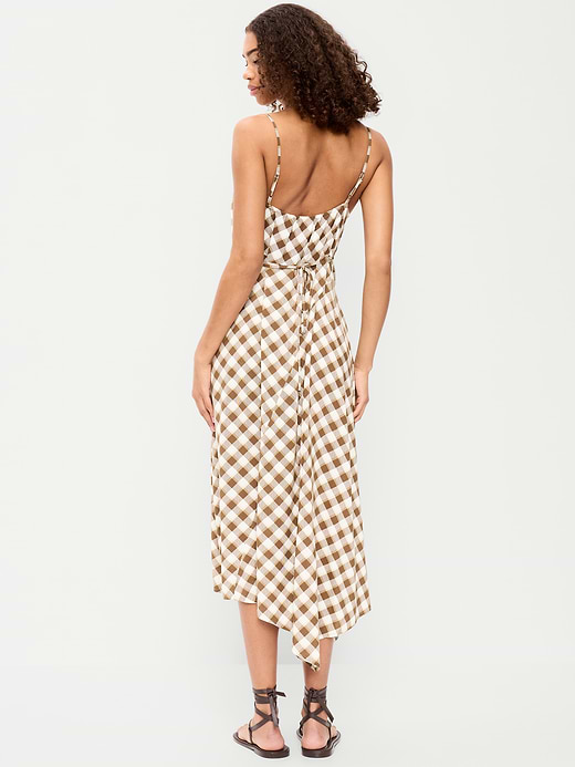 Old Navy Fit & Flare Tie-Back Asymmetrical Midi Dress — photo 3