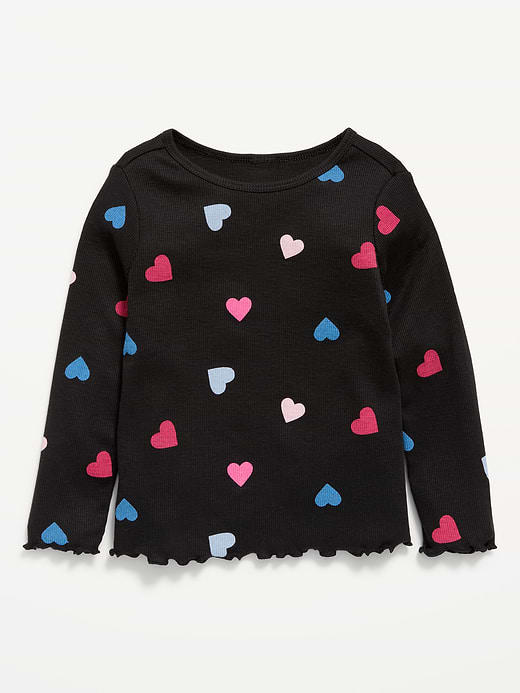 Old Navy Printed Fitted Long-Sleeve Ribbed T-Shirt for Toddler Girls — photo 1